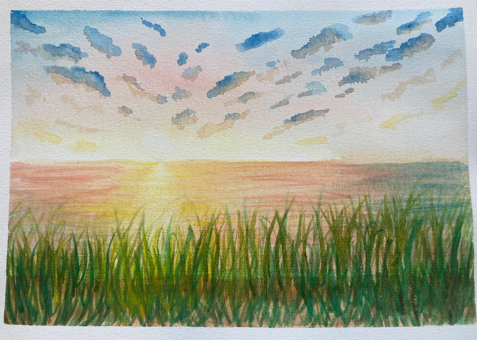 Wiese im Sonnenaufgang